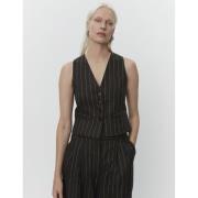 DAY Birger et Mikkelsen Frida Casual Linen Stripe Kvinde Chocolate Bro...