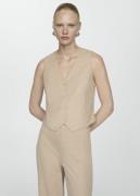 MANGO Gilet With Buttons Kvinde Light Beige Veste Str L - hos Magasin