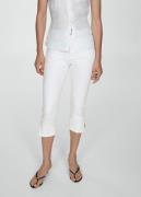 MANGO Side Opening Capri Jeans Kvinde White Capri Bukser Str 40 - Deni...