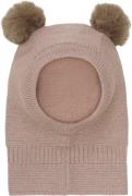 Huttelihut Balaclava Windstop w. Pompoms 48\0-12M - Elefanthuer Merino...