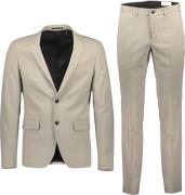 Lindbergh Suit med let Stretch Mand Sand Jakkesæt Slim Fit Str 46 - ho...