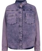 Magasin Angel 1O Kvinde Dewberry Acid Dye Denimskjorter Str L Bomuld