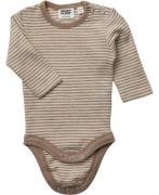 Magasin Woola 1 Body RWS Merino Wool Str 92 Merino Khaki Stripe Langær...