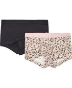 Magasin Girls Hipsters 2pack Str 4 Brown Mini Flower / Black Underbuks...