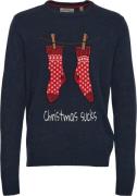 Blend Christmas Pullover Mand Dark Navy Sweatshirts Str L - hos Magasi...