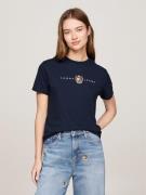 Tommy Hilfiger TJW REG Crest Linear TEE EXT Kvinde Dark Night Navy Kor...