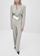 MANGO Straight Suit Trousers Kvinde Lt Pastel Grey Bukser Med Lige Ben...