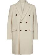 Sand Off White Coat M Sultan DB Mand Hvid Overgangsjakker Str 52 - Uld...