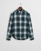 Gant REG Flannel Check Shirt Mand Tartan Green Langærmede Skjorter Str...