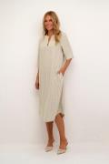 Kaffe Kamilia Kaftan Dress Kvinde Chinchilla/chalk Stripe Midi Kjoler ...