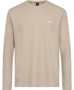 BOSS Waffle Lsshirt Mand Light Beige Langærmede T-shirts Str L - hos M...