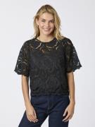 Neo Noir Trisha Big Lace Blouse Kvinde Black Langærmede Bluser Str 40 ...