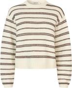 Modström Lineusmd Stripe Oneck Kvinde Soft White Cedar Stripe Sweaters...