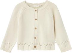 Lil' Atelier Nmframla LS Knit Card LIL Str 92 - Turtledove Cardigans h...