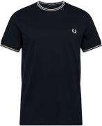 Fred Perry M1588 Q1 Mand Navy Kortærmede T-shirts Str L - Bomuld hos M...