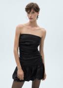 MANGO Draped Strapless Dress Kvinde Black Korte Kjoler Str XS - hos Ma...