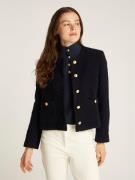 Tommy Hilfiger Crop Boucle Gold Button Jacket Kvinde Dark Night Navy O...