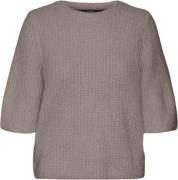 Vero Moda Vmawsome 2/4 Oneck Pullover BOO Kvinde Moon Rock/w. Melange ...