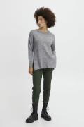 ICHI Ihkamara Long LS Kvinde Grey Melange Sweaters Str L - hos Magasin