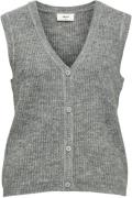 Object Objdiana RE Vneck Knit Vest DIV Kvinde Medium Grey Melange Over...