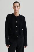 Second Female Karolina Knit Cardigan Kvinde Black Sweaters Str L - hos...