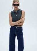 MANGO Catherin Highrise Culotte Jeans Kvinde Open Blue Straight Jeans ...