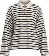 Selected Femme Slfwada LS Stripe Collar TOP Kvinde Birch/dark Sapphire...