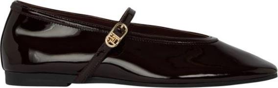 Tommy Hilfiger Ballerina Maryjane Patent Kvinde Burgundy Velvet Baller...