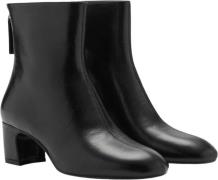 MANGO Zipped Leather Ankle Boots Kvinde Black Støvletter Str 37 - hos ...