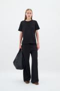 InWear Gincetteiw Pants Kvinde Black Bukser Med Brede Ben Relaxed Fit ...