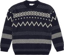 The New Tnlinus Jacquard Pullover Str 110-116 cm/5-6 år Drenge - Navy ...