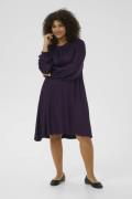 Kaffe Curve Kcjane Dress Kvinde Dawn Purple Midi Kjoler Str 46 - Visko...