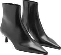 MANGO Kitten Heel Ankle Boots Kvinde Black Snøresko Str 39 - Læder hos...