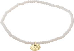 Pilgrim Indie Bracelet White, Goldplated one size - Perlearmbånd Lycra...