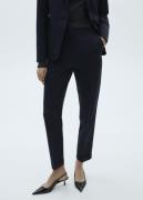 MANGO Straight Suit Trousers Kvinde Navy Bukser Plus Size Str 40 - hos...