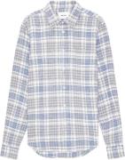 NN07 Arne Shirt 5166 Mand Grey Check Langærmede Skjorter Str L - hos M...