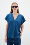 InWear Rinnaiw Top Kvinde Ensign Blue Toppe Loose Fit Str 44 - hos Mag...