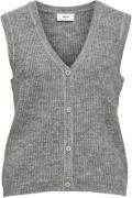 Object Objdiana RE Vneck Knit Vest DIV Kvinde Medium Grey Melange Stri...