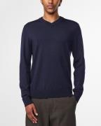 NN07 Sergio Vneck 6605 Mand Navy Multi Sweaters Str L - hos Magasin