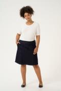 Kaffe Curve Kckhala Denim Skirt Kvinde Dark Blue Denim Korte Nederdele...