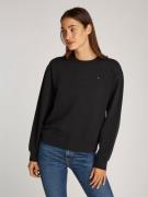 Tommy Hilfiger REG Flag ON Chest Swtshrt Kvinde Black Langærmede T-shi...