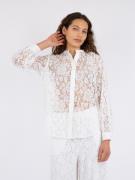 Neo Noir Mae Lace Shirt Kvinde White Langærmede Bluser Str 40 - hos Ma...