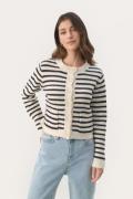 Part Two Elmiepw CA Kvinde Dark Navy Stripe Cardigans Regular Fit Str ...