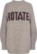 ROTATE Birger Christensen Knitted Logo Sweater Kvinde Atmosphere Langæ...