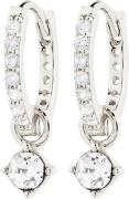 Pilgrim JOA Crystal Hoop Earrings Silverplated one size - Creoler hos ...