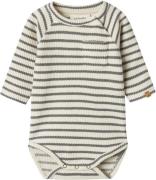 Lil' Atelier Nbmtadeo LS Body LIL Str 56 - Turtledove/pewter Langærmed...