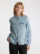 Neo Noir Roger Denim Shirt Kvinde Smoke Blue Langærmede Bluser Str 40 ...