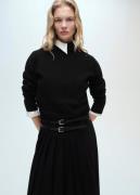 MANGO Perkinsneck Sweater With zip Kvinde Black Sweaters Str L - hos M...