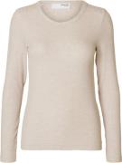 Selected Femme Slfdianna LS Oneck TOP Noos Kvinde Oatmeal/melange Topp...