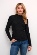 Cream Crelf Blouse Kvinde Pitch Black Langærmede Bluser Str L - hos Ma...